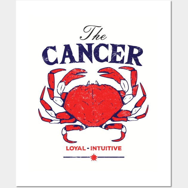 The Cancer Astrology Signs Crab and Main Traits - Loyal and Intuitive Wall Art by mixmetshirt